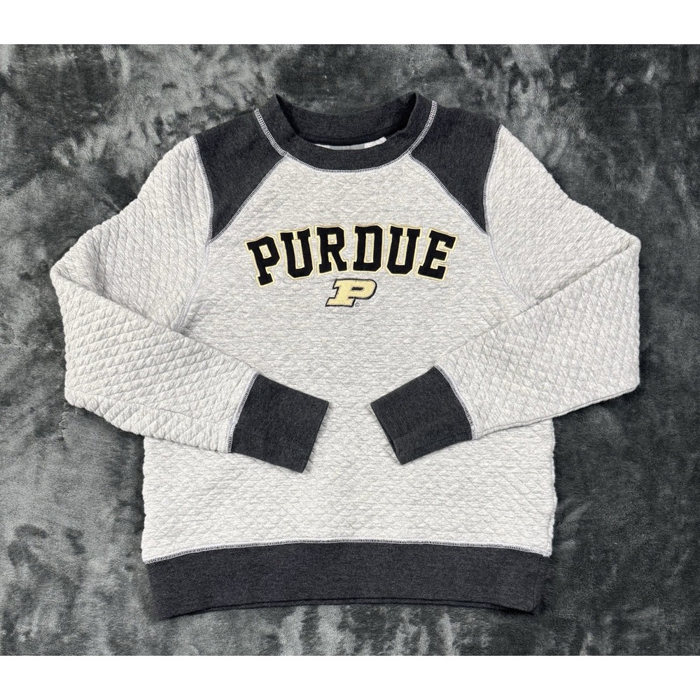Purdue Boilermakers Women's M Quilted Crewneck Sweatshirt Gray Knights Apparel